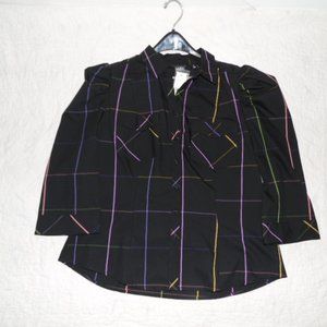 NY&Co. Puff Sleeved Striped Blouse